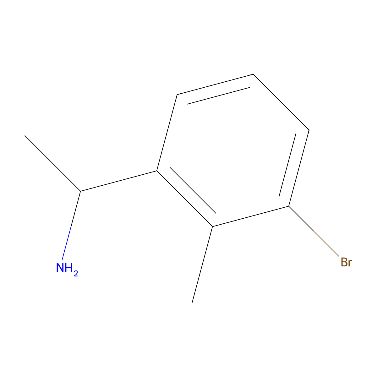 1-(3-Bromo-2-methylphenyl)ethan-1-amine molecular structure, CAS 1270497-01-2