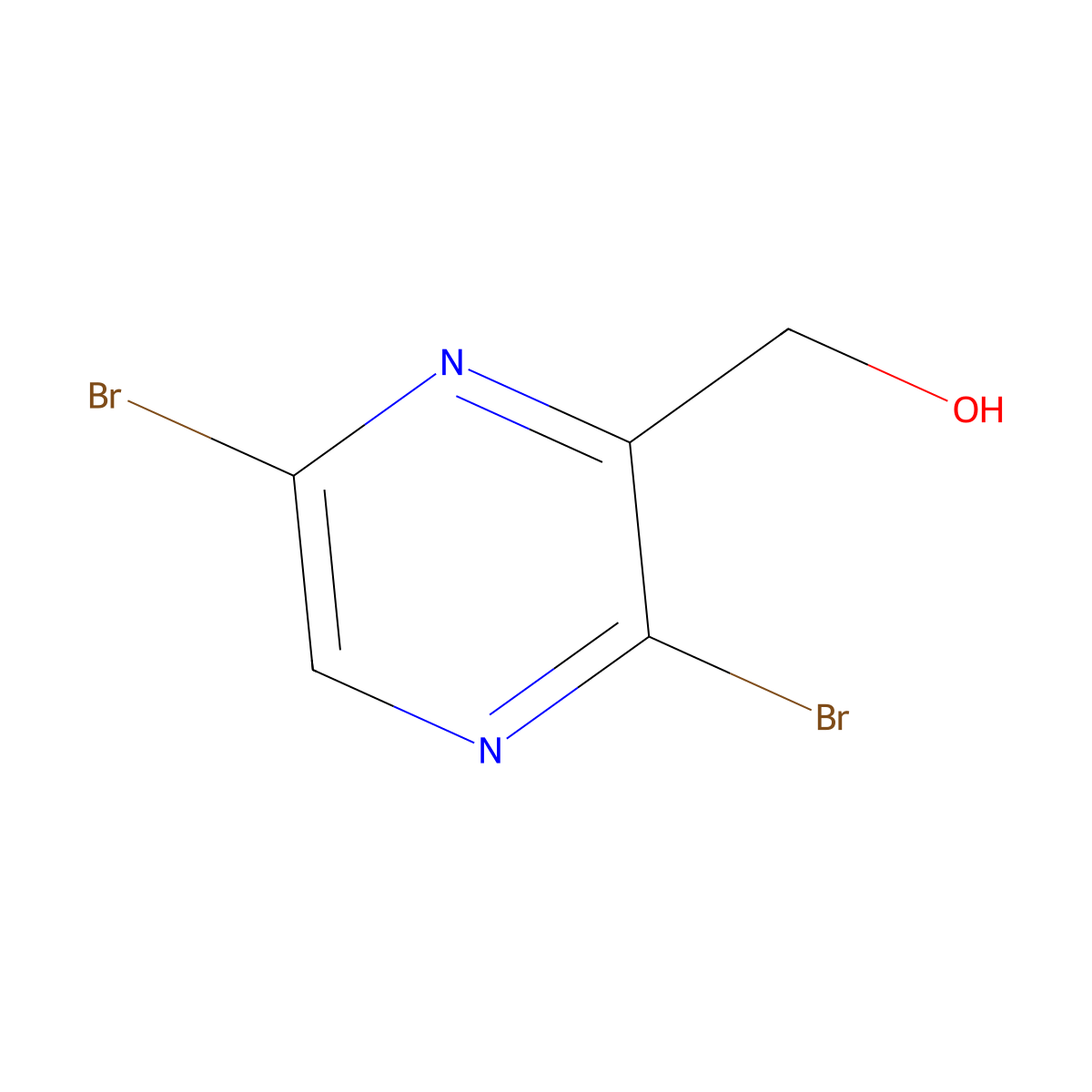 (3,6-Dibromopyrazin-2-YL)methanol molecular structure, CAS 1270497-52-3