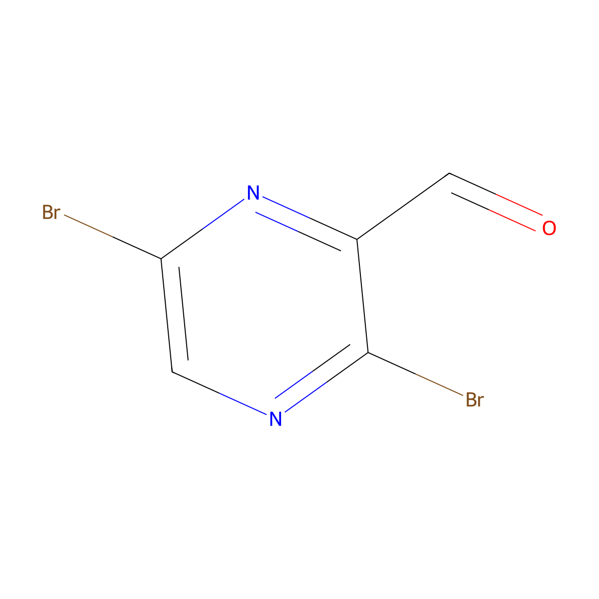 3,6-Dibromopyrazine-2-carbaldehyde molecular structure, CAS 1270497-54-5