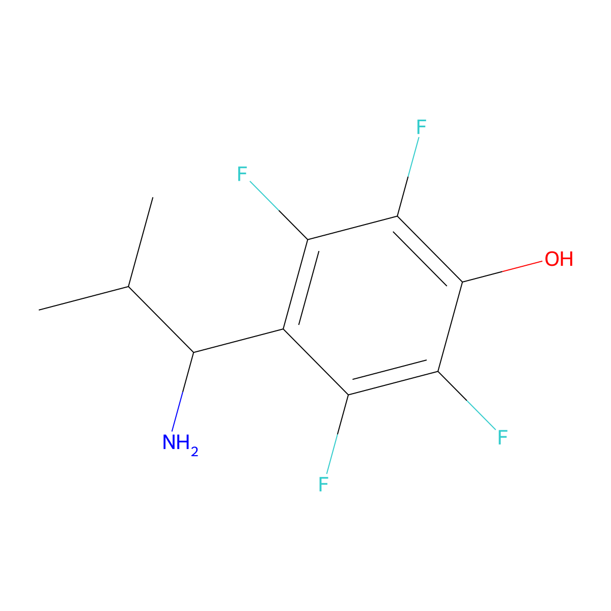 4-(1-Amino-2-methylpropyl)-2,3,5,6-tetrafluorophenol molecular structure, CAS 1270497-79-4