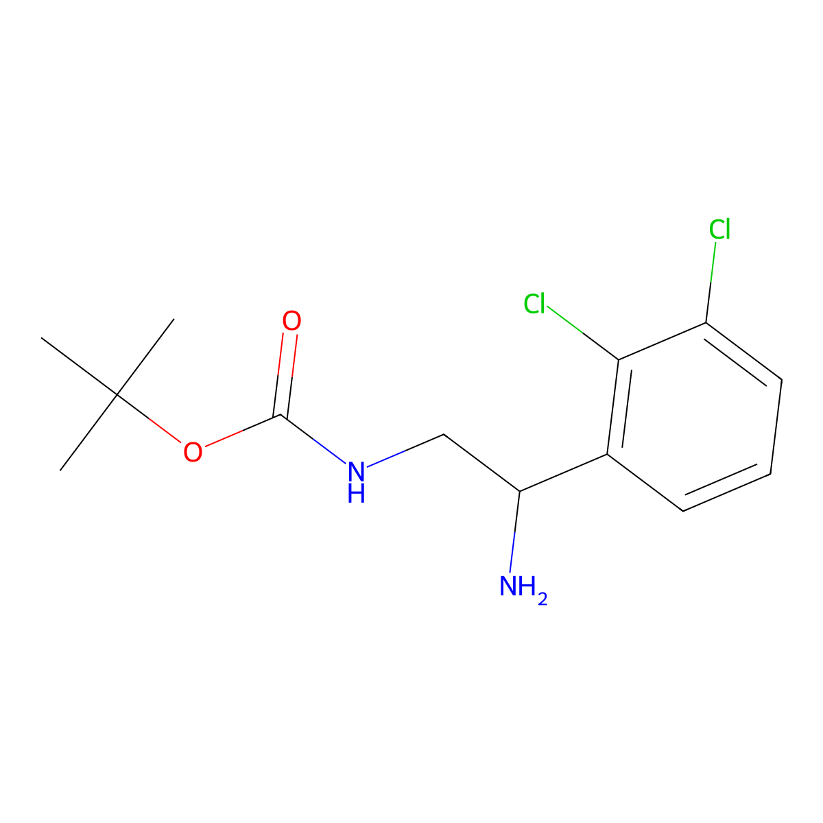 tert-butyl N-[2-amino-2-(2,3-dichlorophenyl)ethyl]carbamate molecular structure, CAS 1270497-83-0