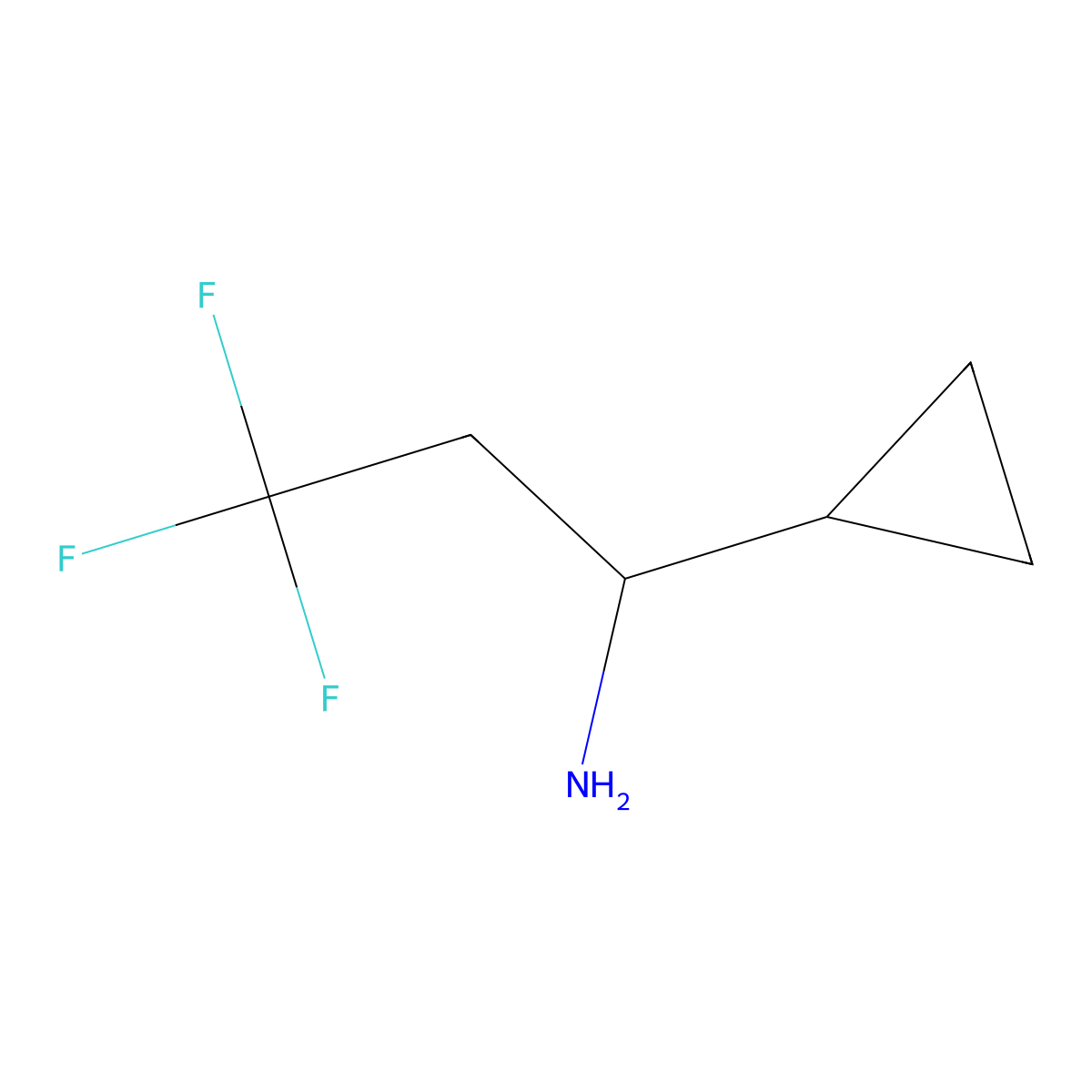 1-Cyclopropyl-3,3,3-trifluoropropan-1-amine molecular structure, CAS 1270498-91-3