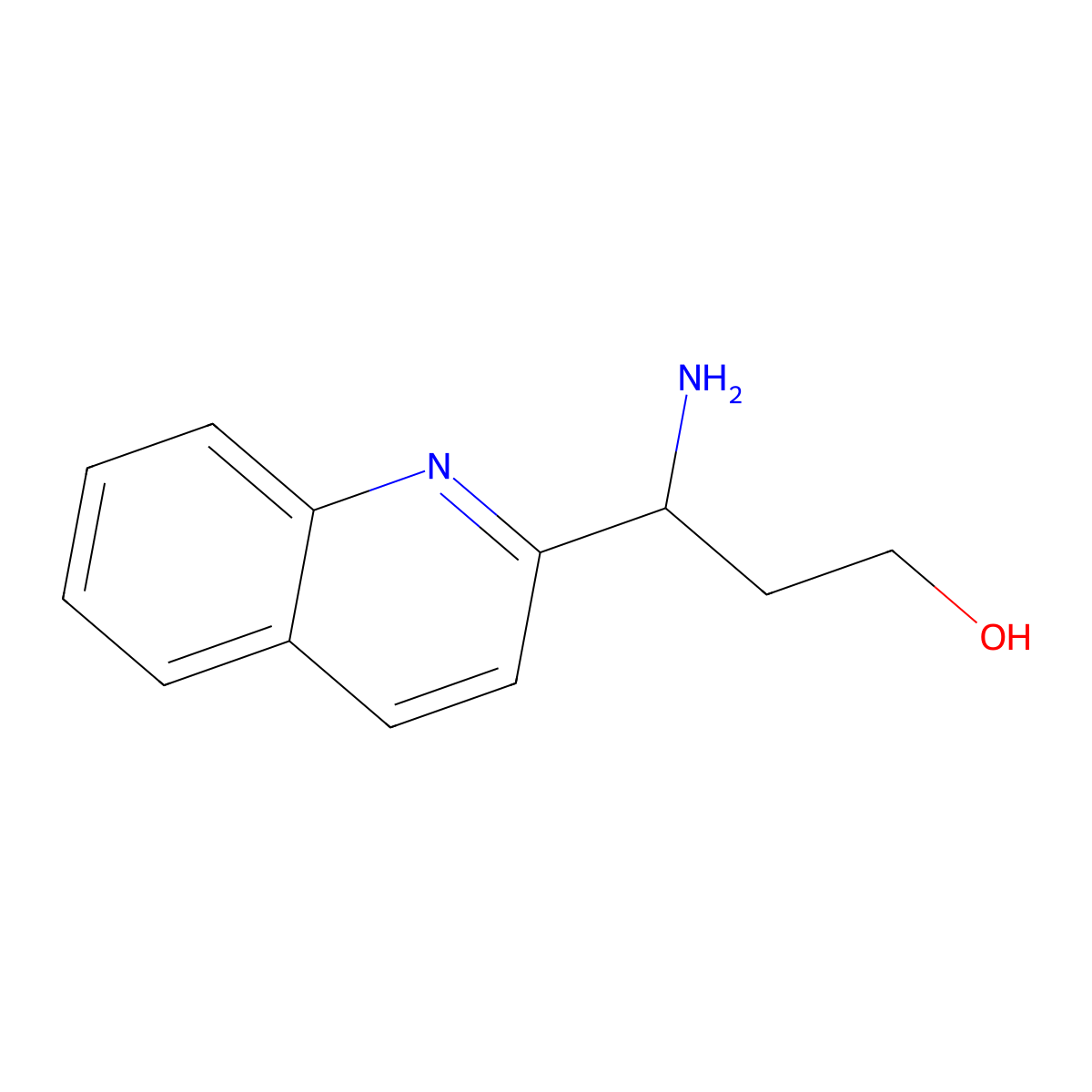 3-Amino-3-(quinolin-2-yl)propan-1-ol molecular structure, CAS 1270498-99-1