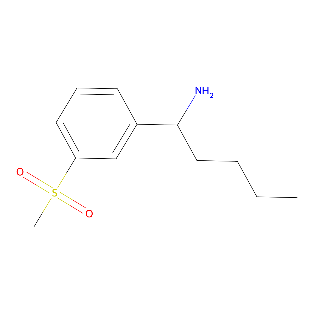 1-(3-(Methylsulfonyl)phenyl)pentan-1-amine molecular structure, CAS 1270499-14-3