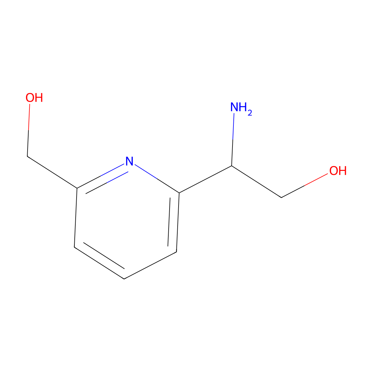 2-Amino-2-(6-(hydroxymethyl)pyridin-2-yl)ethan-1-ol molecular structure, CAS 1270499-47-2