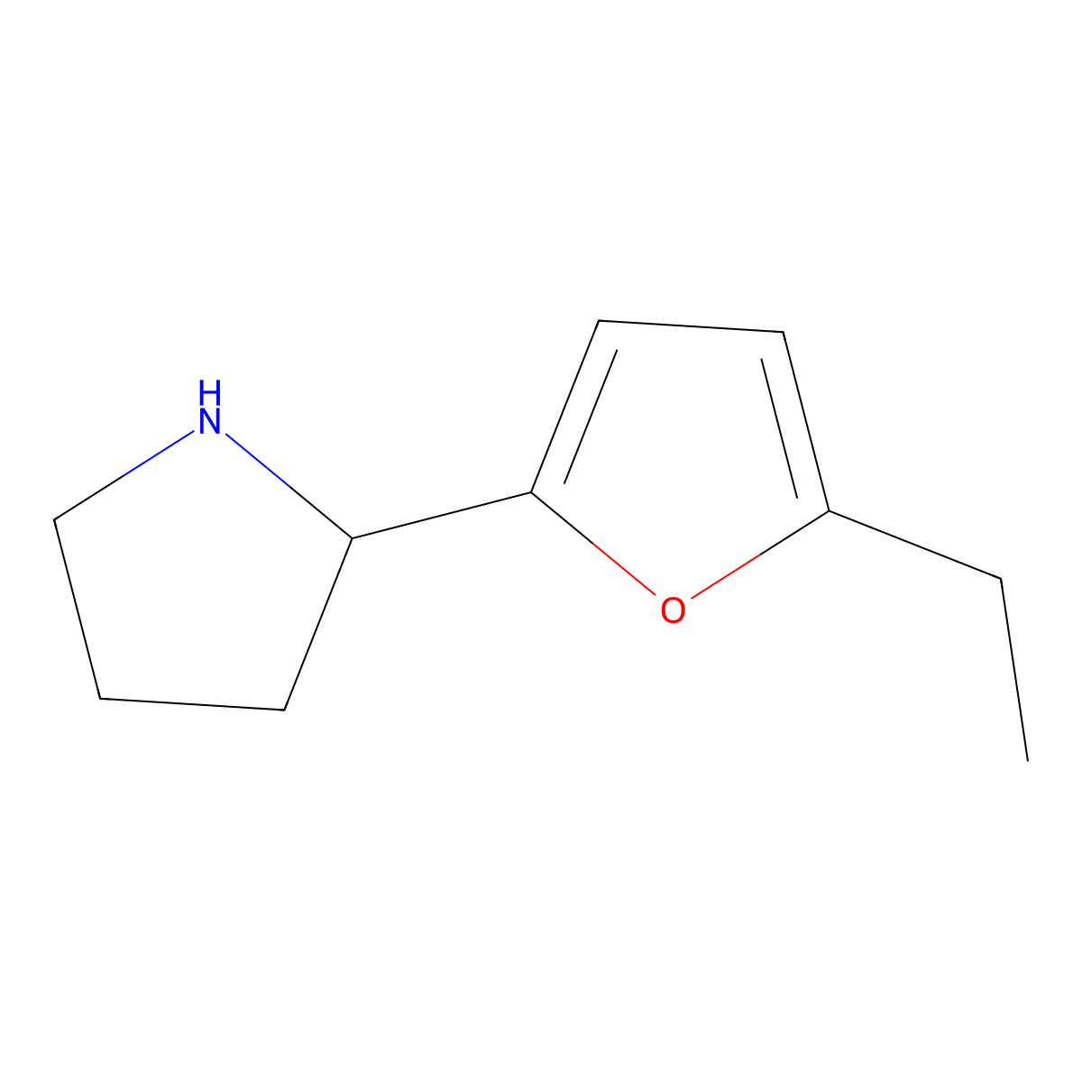 2-(5-Ethylfuran-2-yl)pyrrolidine molecular structure, CAS 1270500-73-6