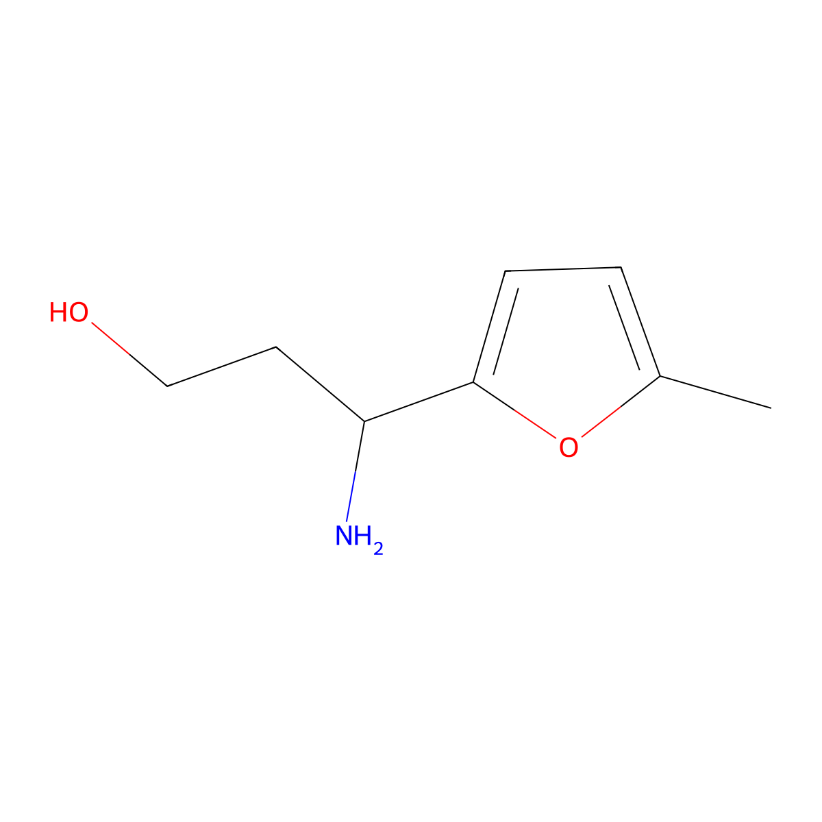 3-Amino-3-(5-methylfuran-2-yl)propan-1-ol molecular structure, CAS 1270501-01-3