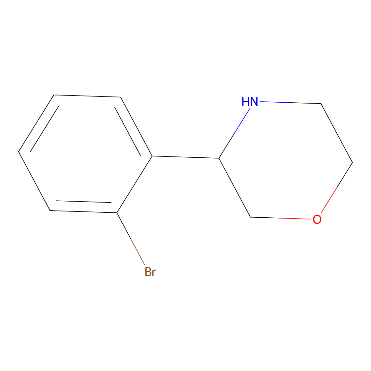 3-(2-Bromophenyl)morpholine molecular structure, CAS 1270502-34-5