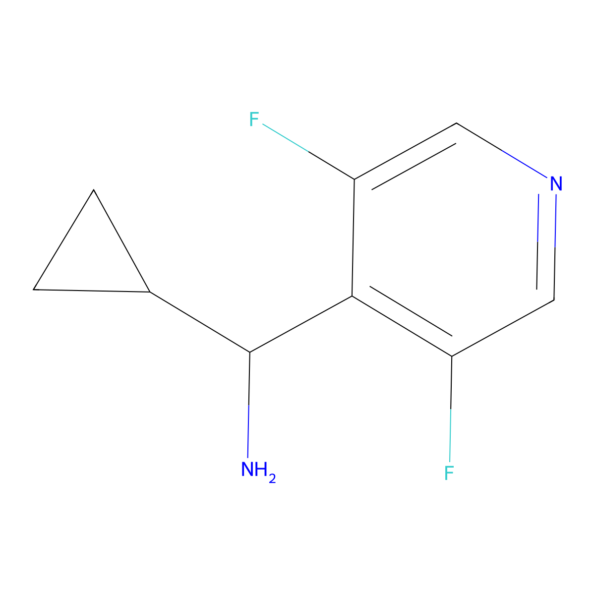 Cyclopropyl(3,5-difluoropyridin-4-yl)methanamine molecular structure, CAS 1270503-94-0