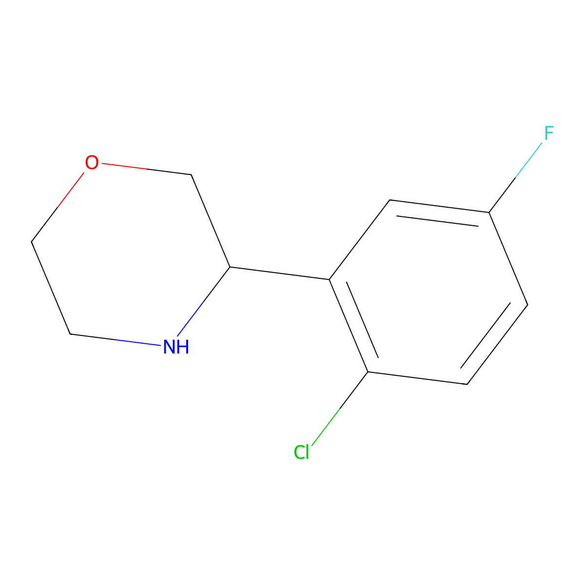 3-(2-Chloro-5-fluorophenyl)morpholine molecular structure, CAS 1270504-58-9