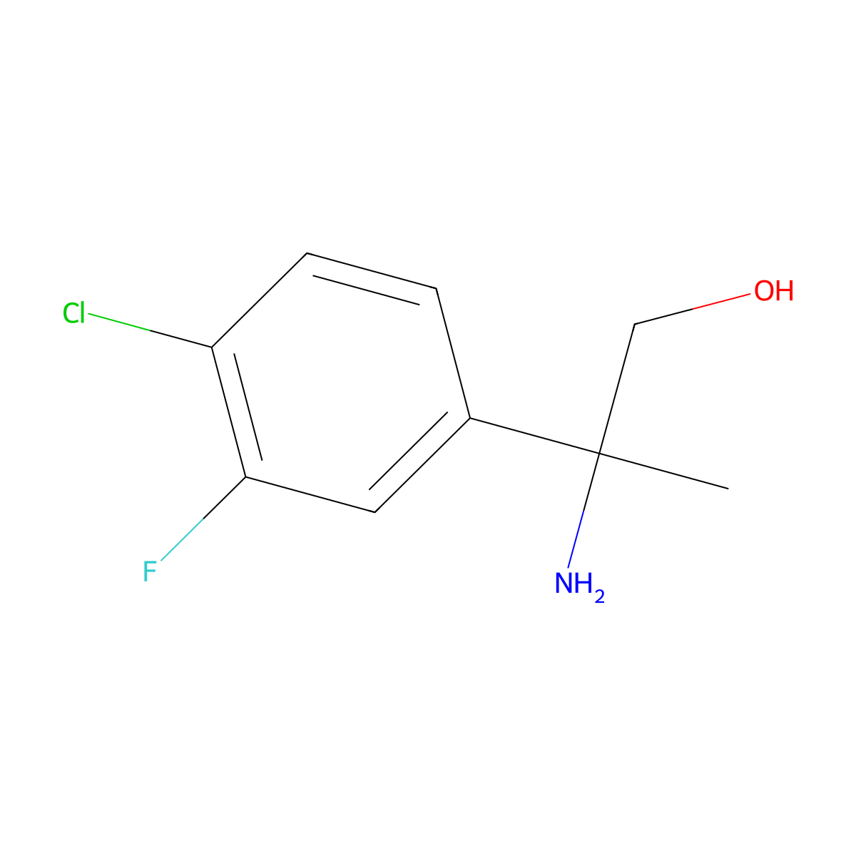 2-Amino-2-(4-chloro-3-fluorophenyl)propan-1-ol molecular structure, CAS 1270505-11-7