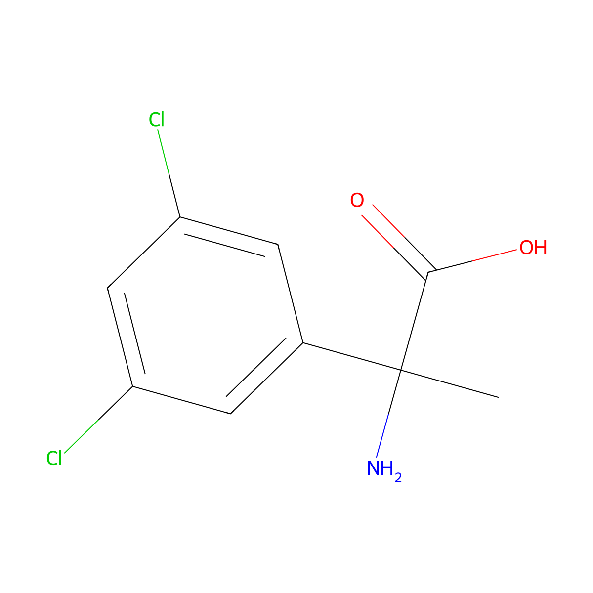 2-Amino-2-(3,5-dichlorophenyl)propanoic acid molecular structure, CAS 1270505-34-4