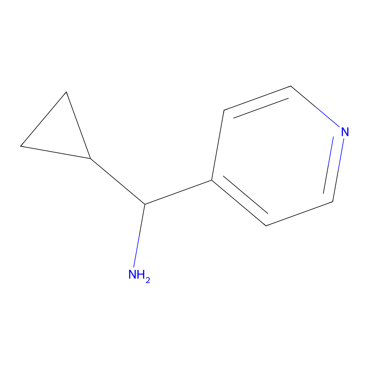 1-Cyclopropyl-1-(4-pyridyl)methylamine molecular structure, CAS 1270506-12-1