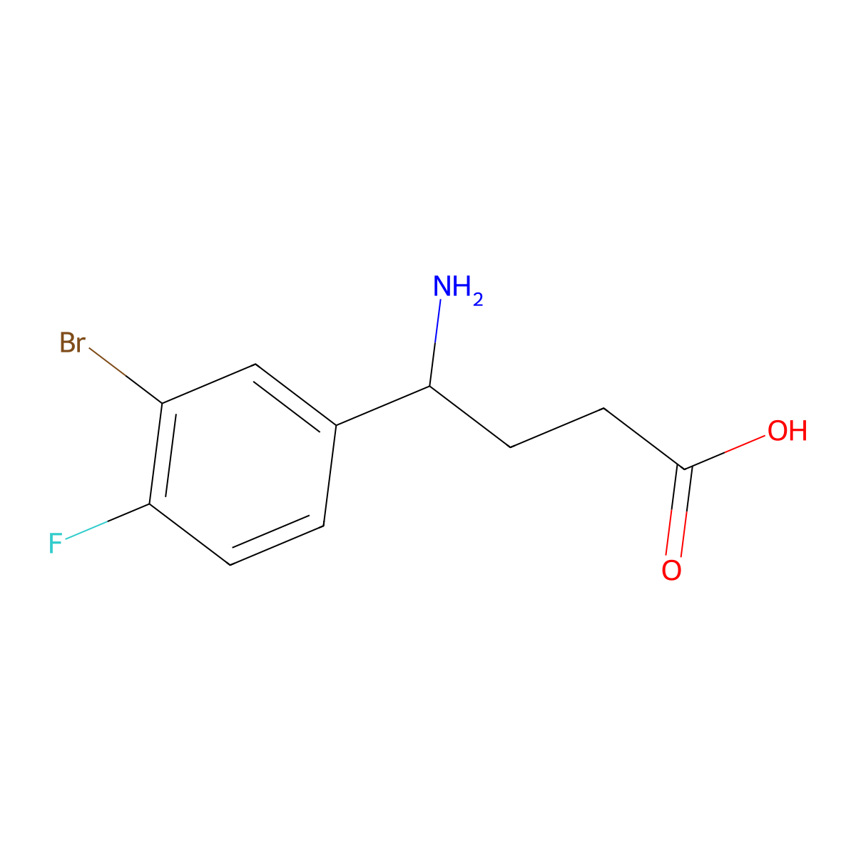 4-Amino-4-(3-bromo-4-fluorophenyl)butanoic acid molecular structure, CAS 1270508-47-8