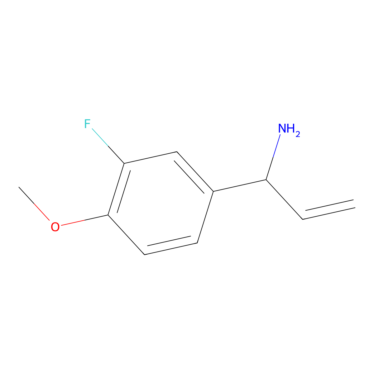 1-(3-Fluoro-4-methoxyphenyl)prop-2-EN-1-amine molecular structure, CAS 1270508-91-2