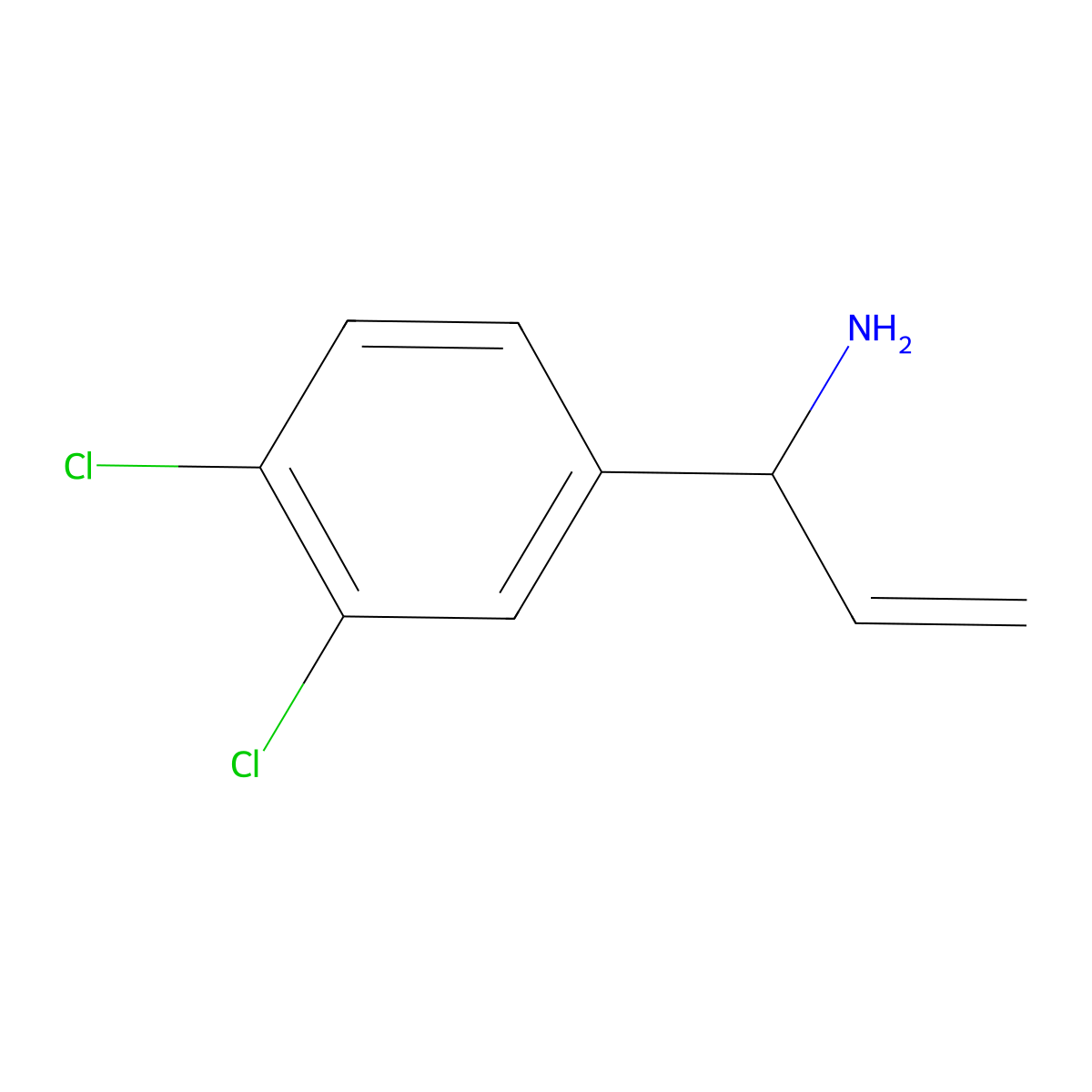 1-(3,4-Dichlorophenyl)prop-2-en-1-amine molecular structure, CAS 1270509-19-7