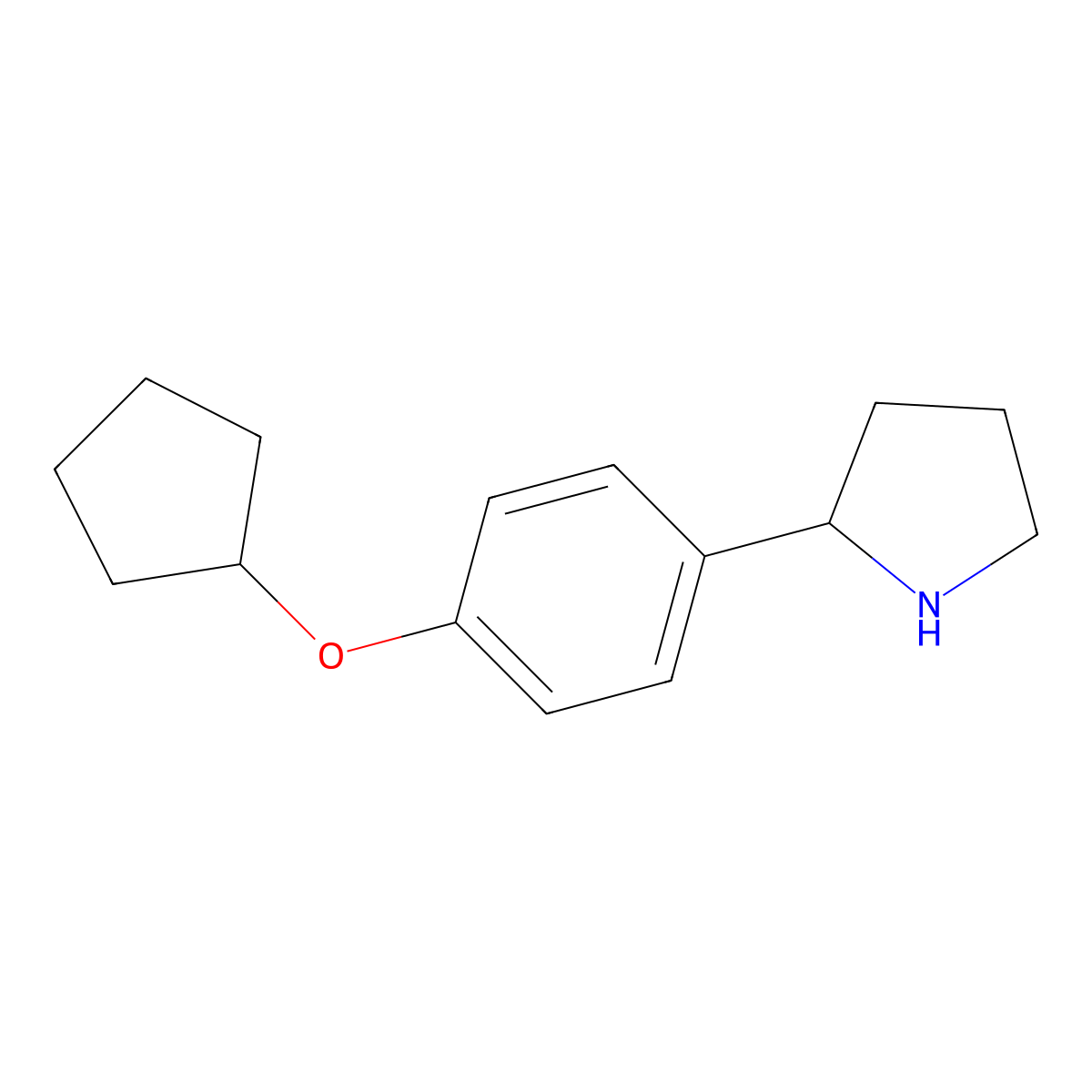 4-Cyclopentyloxy-1-pyrrolidin-2-ylbenzene molecular structure, CAS 1270510-68-3