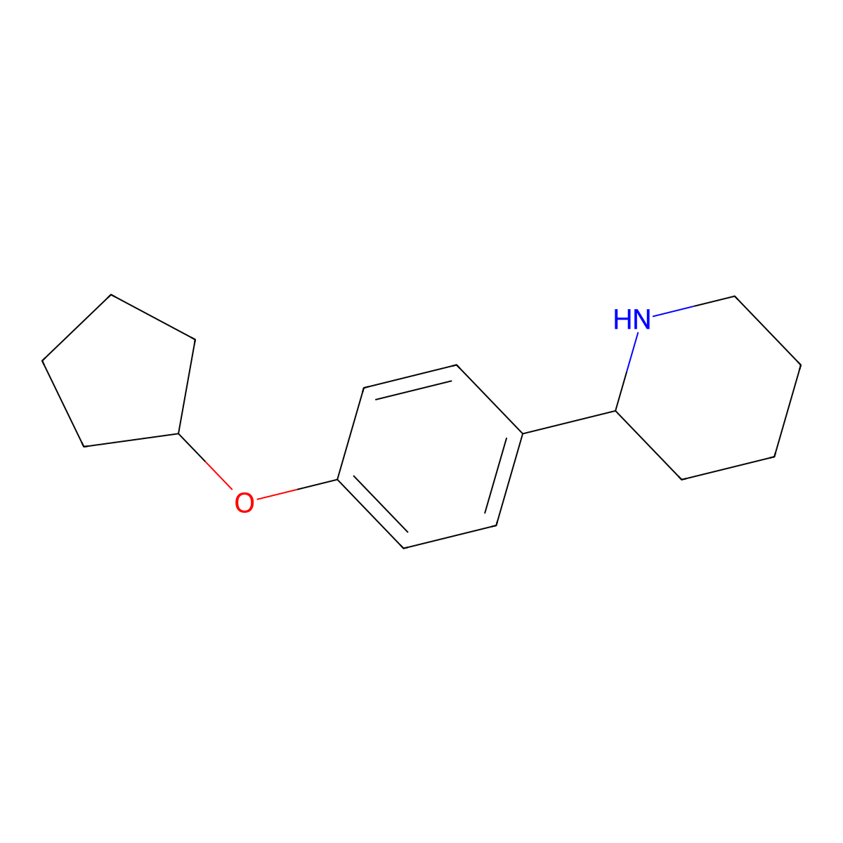 4-Cyclopentyloxy-1-(2-piperidyl)benzene molecular structure, CAS 1270510-70-7