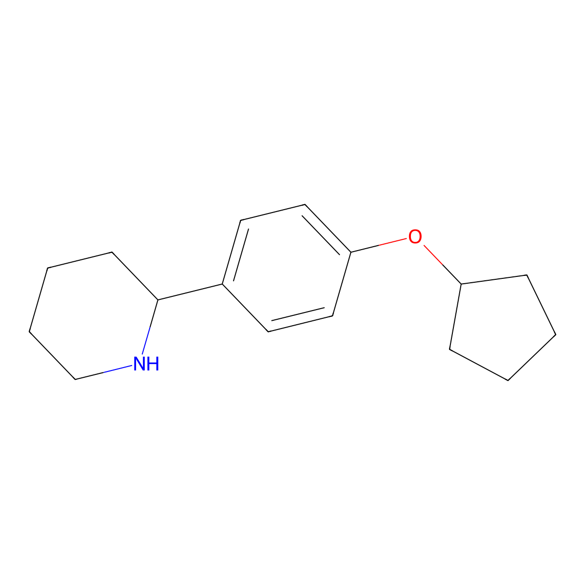 4-Cyclopentyloxy-1-(2-piperidyl)benzene molecular structure, CAS 1270510-70-7