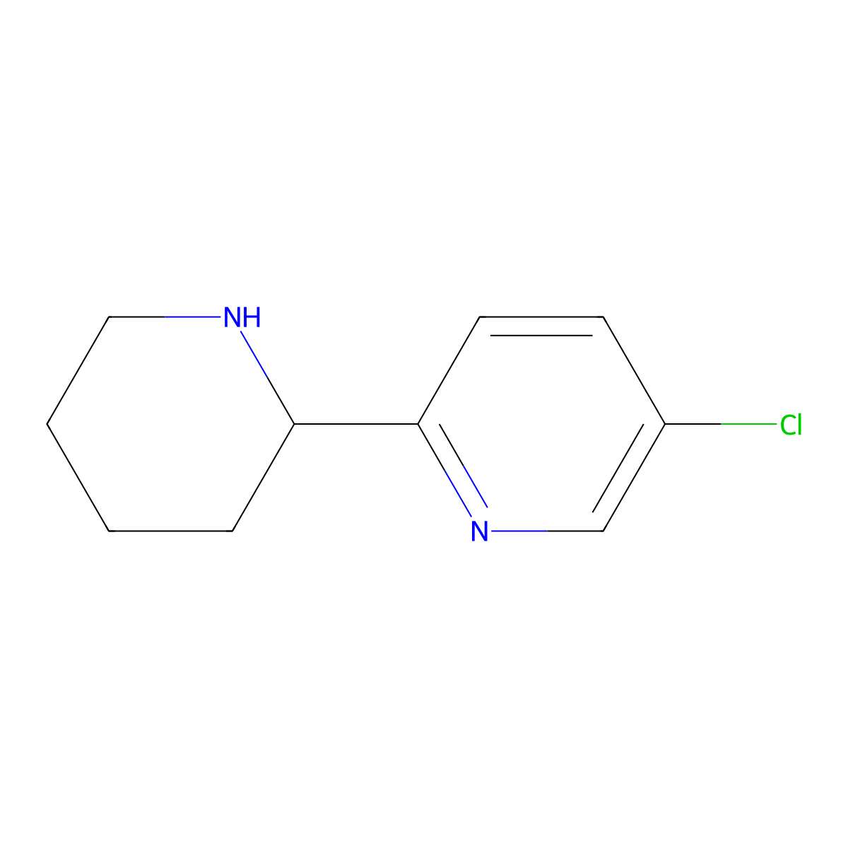 5-Chloro-2-(piperidin-2-yl)pyridine molecular structure, CAS 1270513-01-3