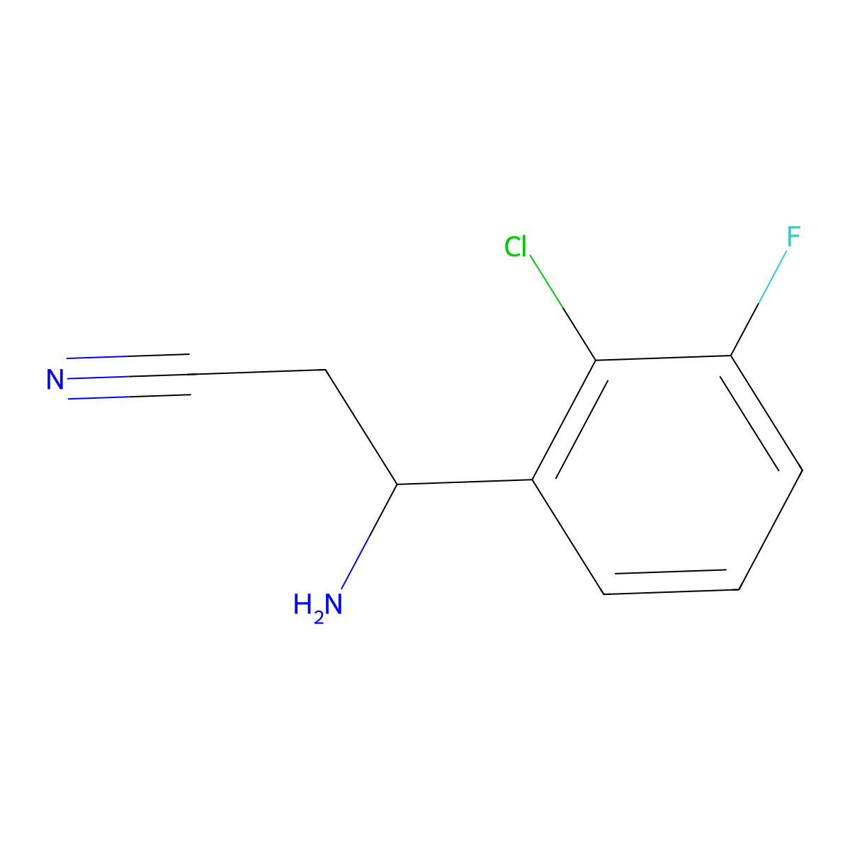 3-Amino-3-(2-chloro-3-fluorophenyl)propanenitrile molecular structure, CAS 1270513-93-3