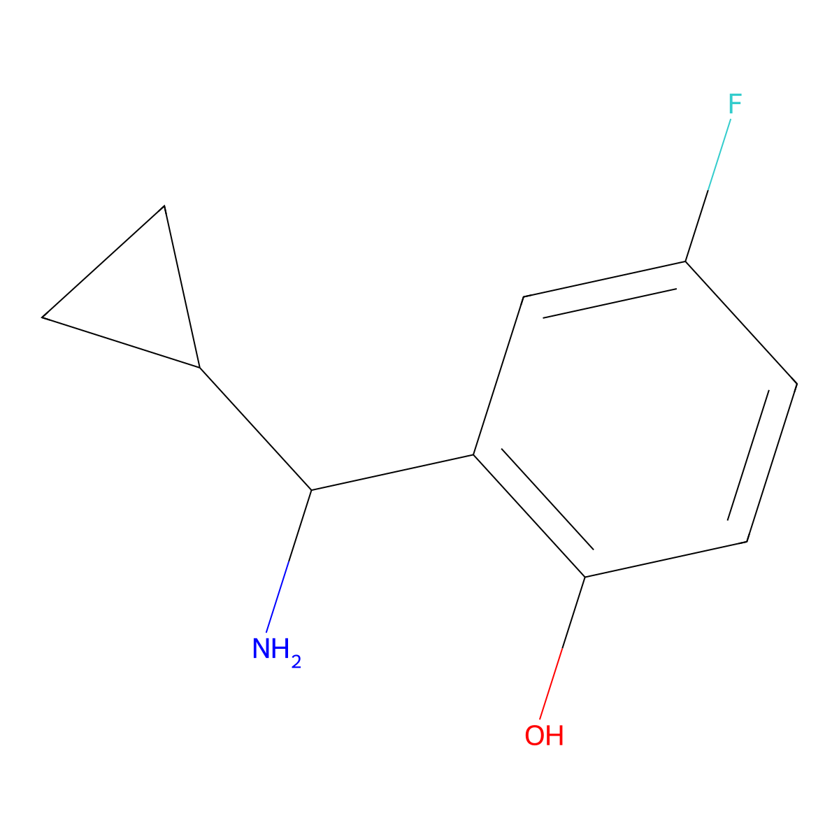 2-[Amino(cyclopropyl)methyl]-4-fluorophenol molecular structure, CAS 1270514-37-8
