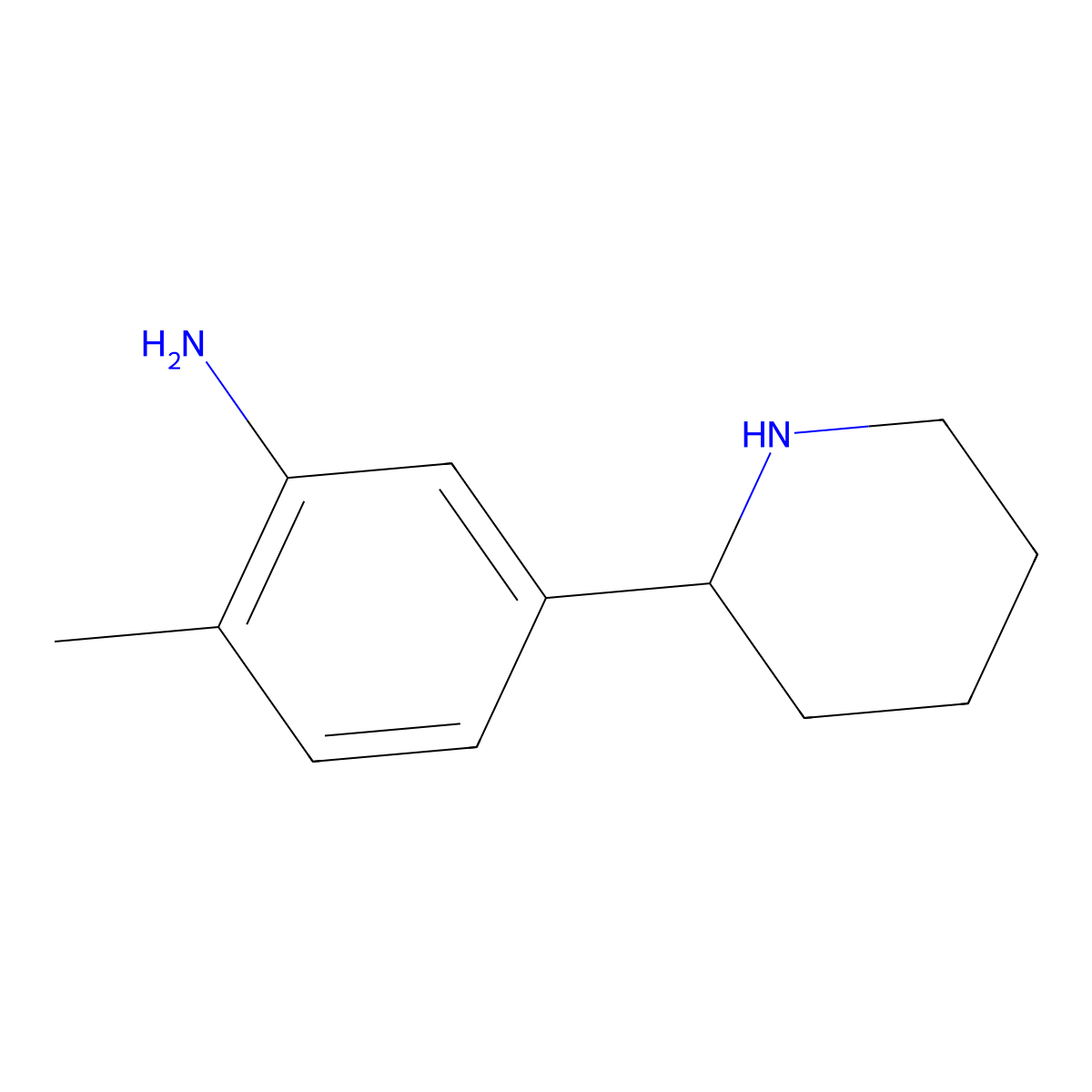 2-Methyl-5-(piperidin-2-yl)aniline molecular structure, CAS 1270515-92-8