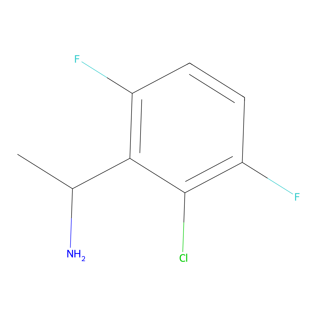 1-(2-Chloro-3,6-difluorophenyl)ethan-1-amine molecular structure, CAS 1270516-14-7
