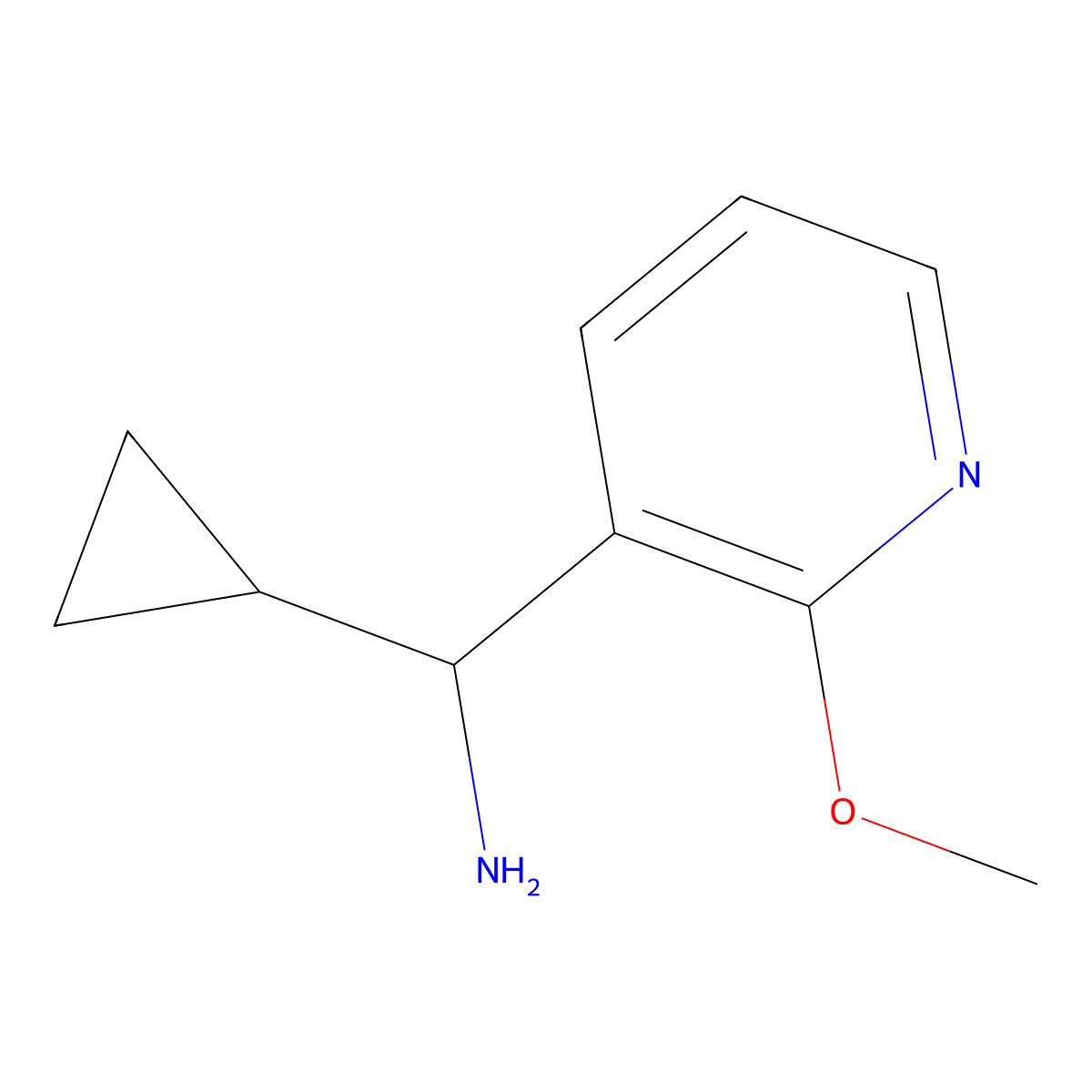 Cyclopropyl(2-methoxypyridin-3-yl)methanamine molecular structure, CAS 1270516-78-3