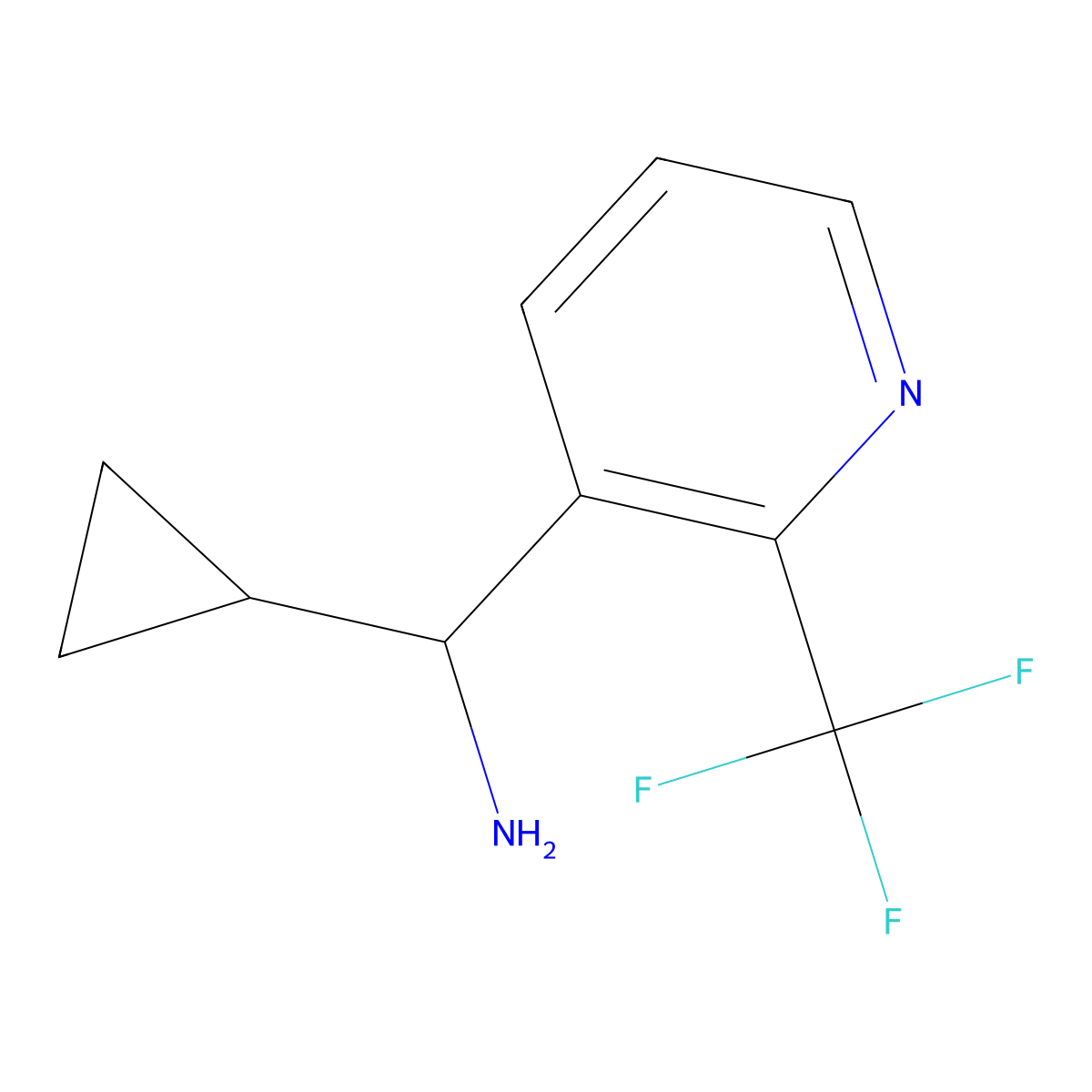 Cyclopropyl[2-(trifluoromethyl)pyridin-3-yl]methanamine molecular structure, CAS 1270517-61-7