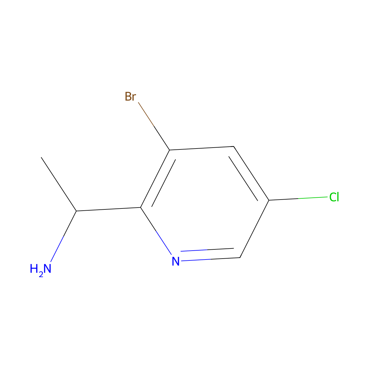 1-(3-Bromo-5-chloropyridin-2-YL)ethanamine molecular structure, CAS 1270517-77-5
