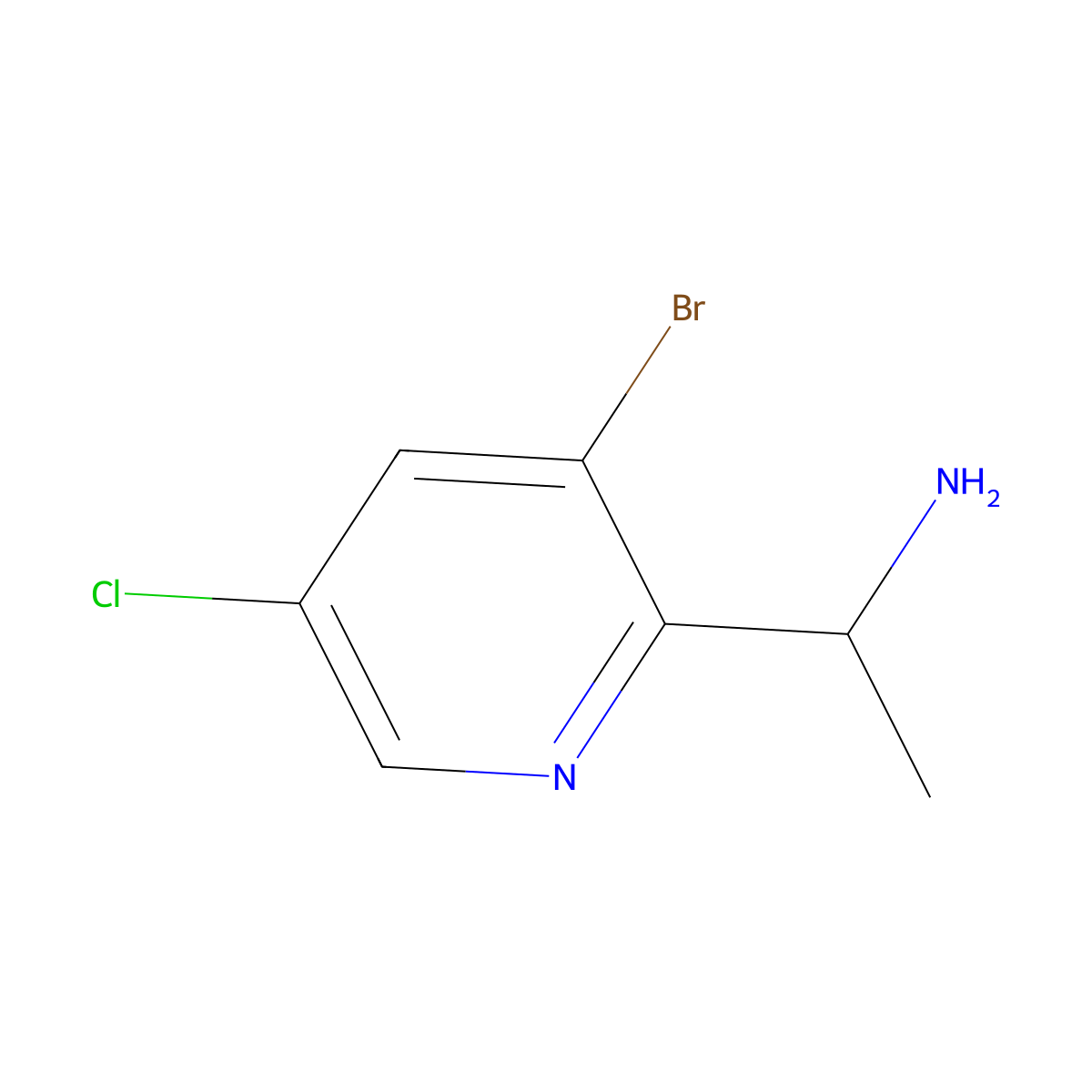 1-(3-Bromo-5-chloropyridin-2-YL)ethanamine molecular structure, CAS 1270517-77-5