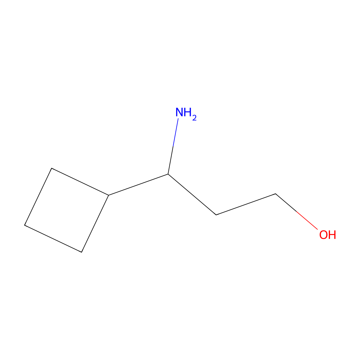 3-Amino-3-cyclobutylpropan-1-ol molecular structure, CAS 1270518-57-4