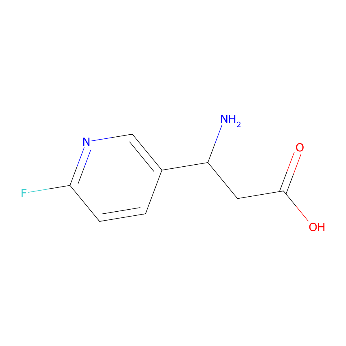 3-Amino-3-(6-fluoropyridin-3-yl)propanoic acid molecular structure, CAS 1270519-59-9