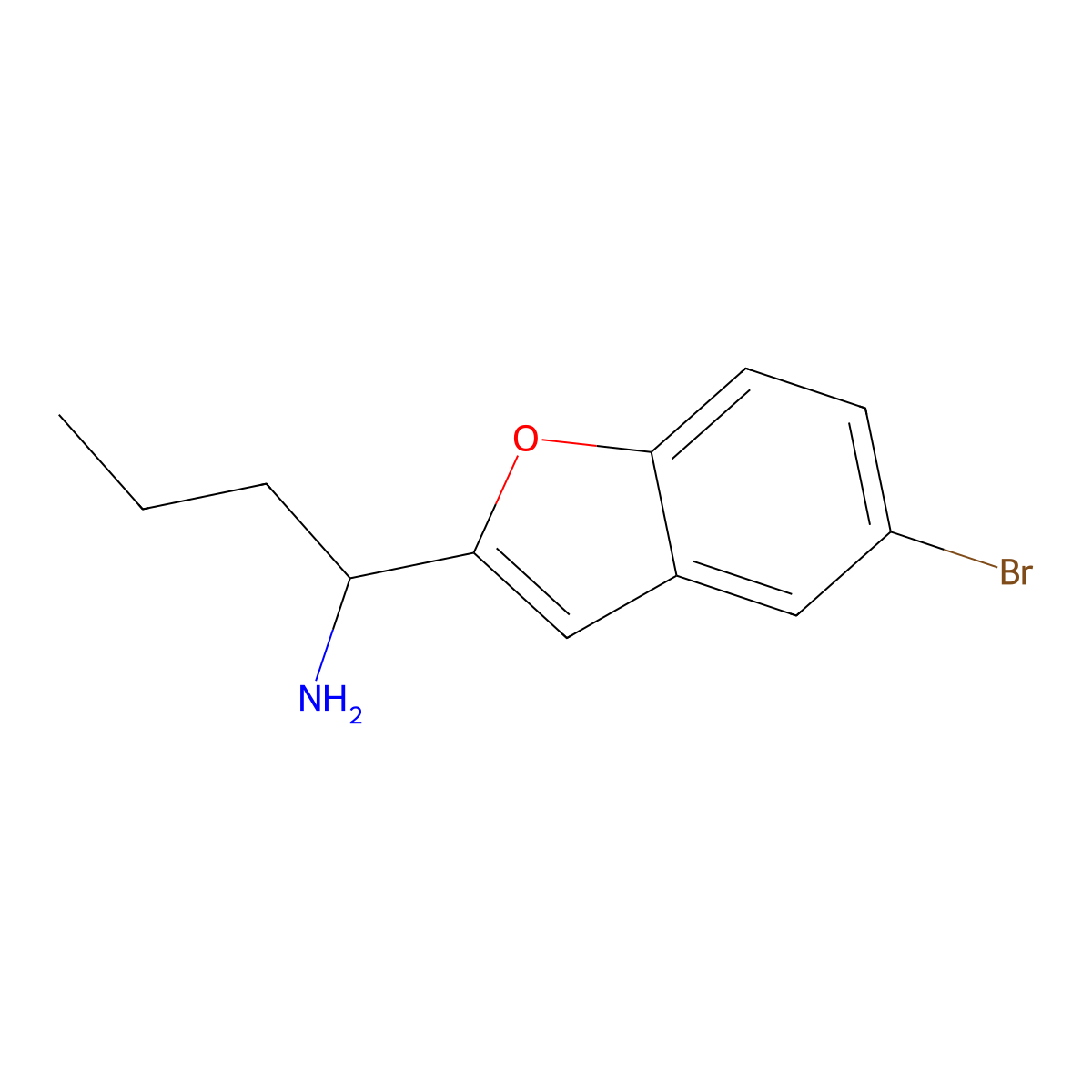 1-(5-Bromobenzofuran-2-yl)butan-1-amine molecular structure, CAS 1270520-67-6