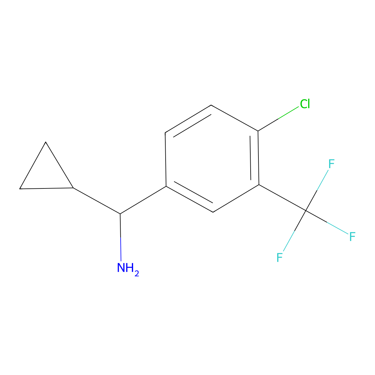 [4-Chloro-3-(trifluoromethyl)phenyl](cyclopropyl)methanamine molecular structure, CAS 1270521-59-9