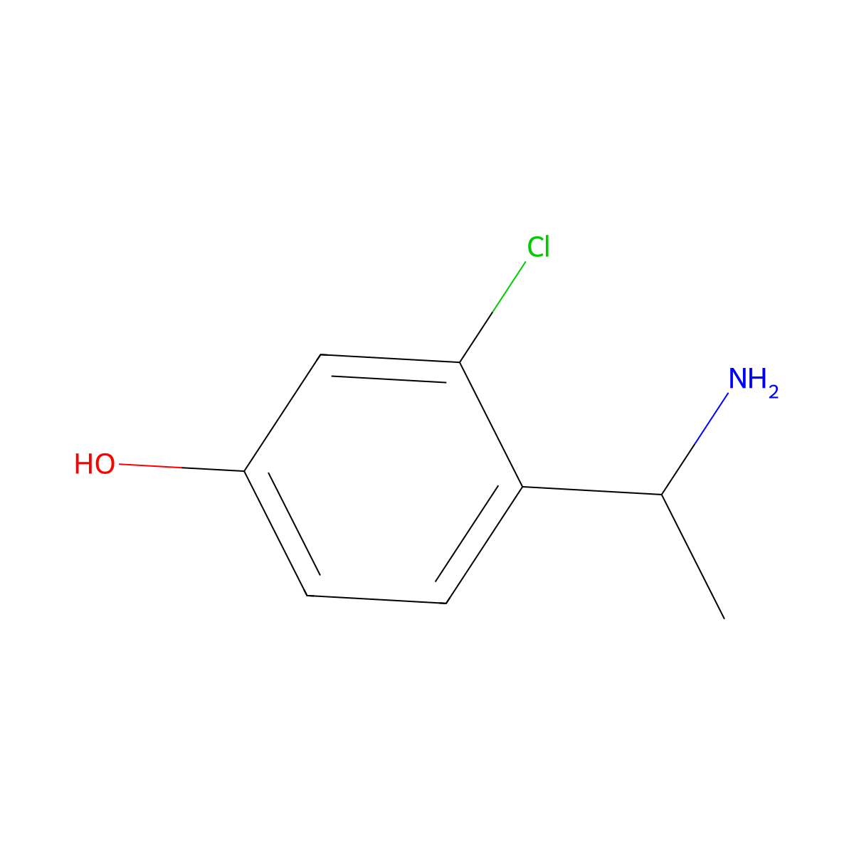 4-(1-Aminoethyl)-3-chlorophenol molecular structure, CAS 1270522-26-3