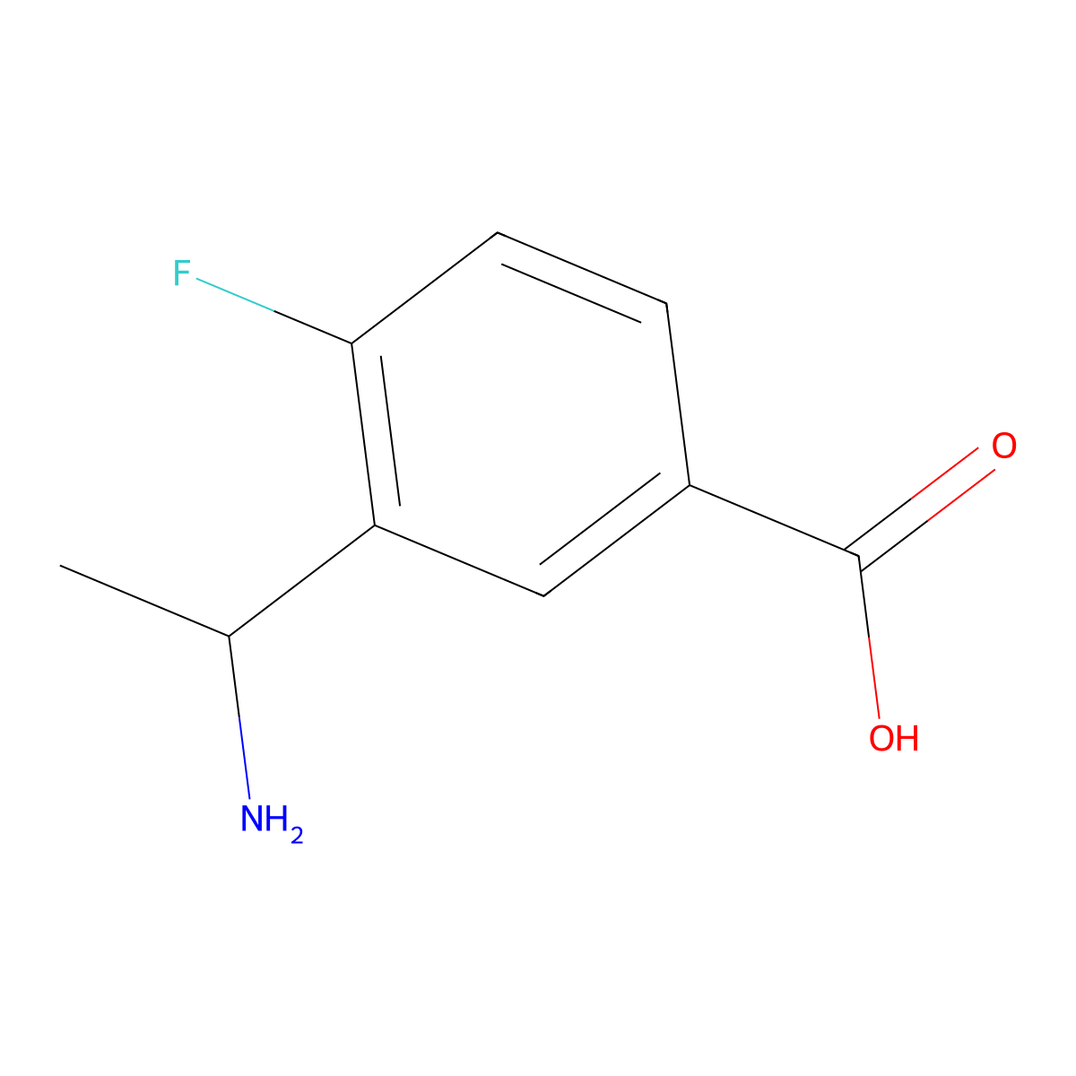 3-(1-Aminoethyl)-4-fluorobenzoic acid molecular structure, CAS 1270522-30-9
