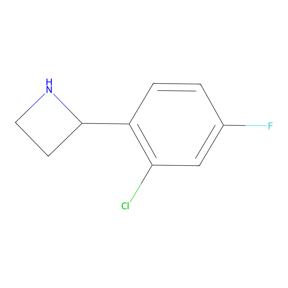 2-(2-Chloro-4-fluorophenyl)azetidine molecular structure, CAS 1270522-93-4