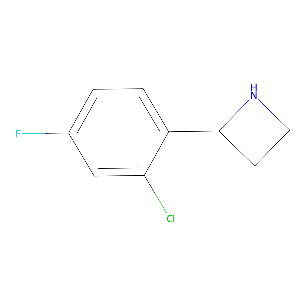 2-(2-Chloro-4-fluorophenyl)azetidine molecular structure, CAS 1270522-93-4