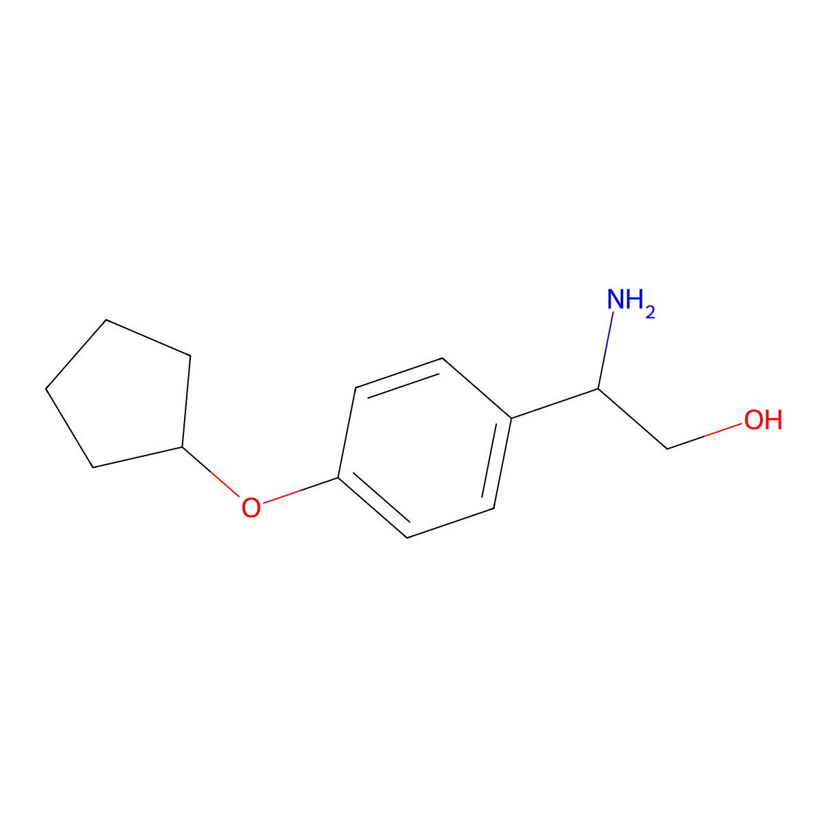 2-Amino-2-(4-cyclopentyloxyphenyl)ethan-1-OL molecular structure, CAS 1270524-08-7