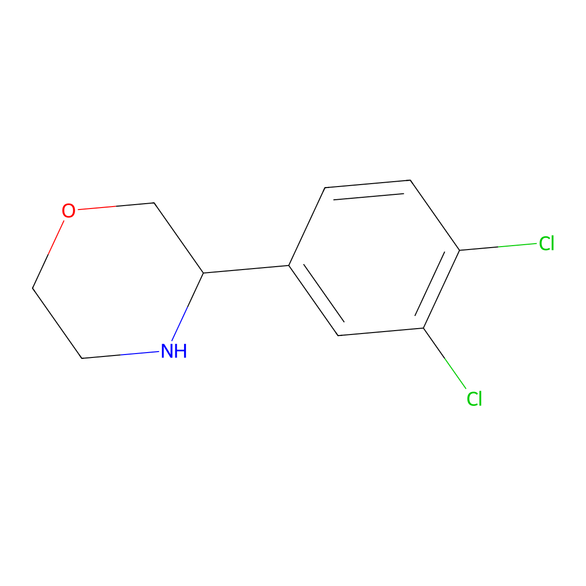 3-(3,4-Dichlorophenyl)morpholine molecular structure, CAS 1270525-46-6