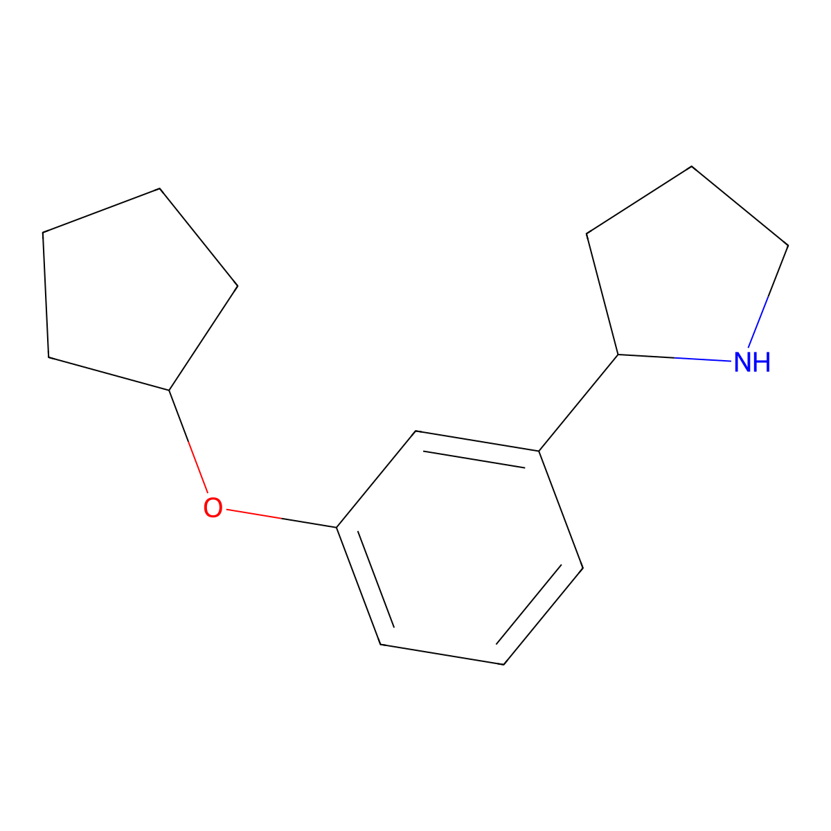 3-Cyclopentyloxy-1-pyrrolidin-2-ylbenzene molecular structure, CAS 1270525-50-2