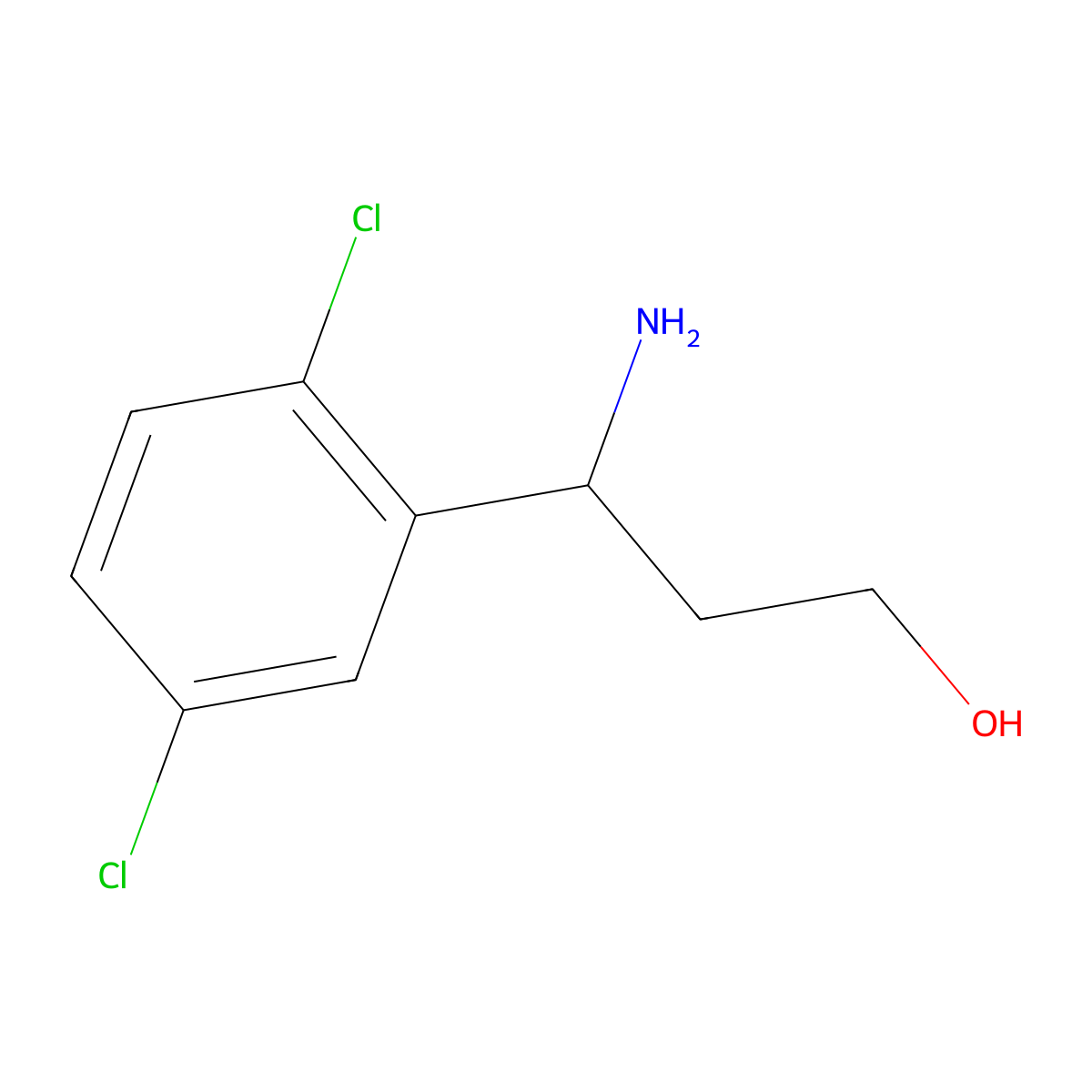 3-Amino-3-(2,5-dichlorophenyl)propan-1-ol molecular structure, CAS 1270526-73-2