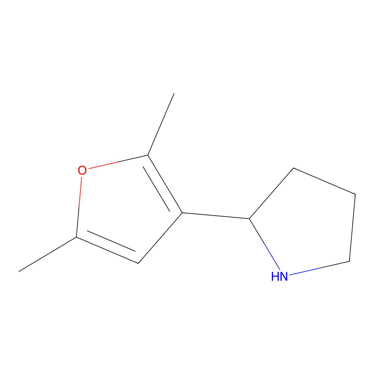 2-(2,5-Dimethylfuran-3-yl)pyrrolidine molecular structure, CAS 1270528-73-8