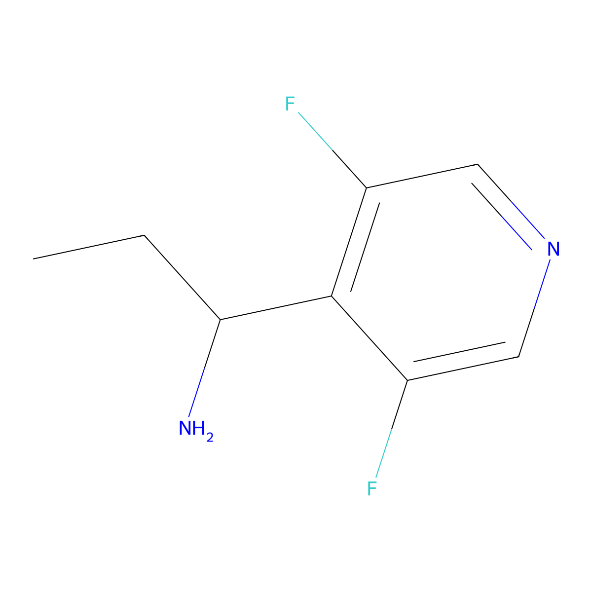 1-(3,5-Difluoropyridin-4-yl)propan-1-amine molecular structure, CAS 1270531-21-9