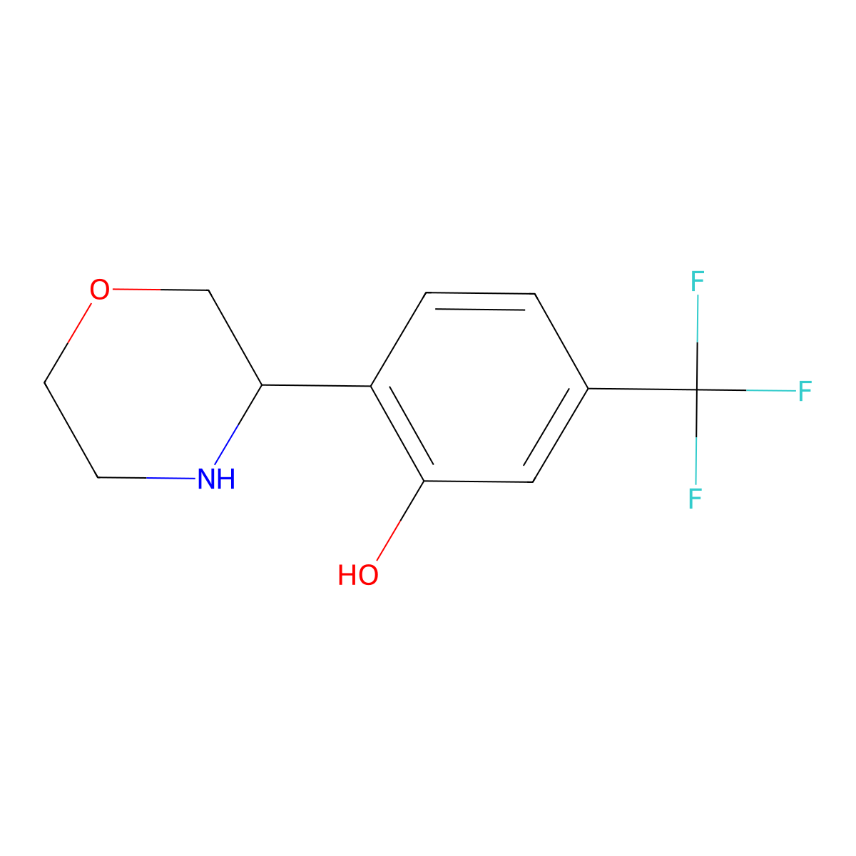 2-(Morpholin-3-yl)-5-(trifluoromethyl)phenol molecular structure, CAS 1270534-52-5