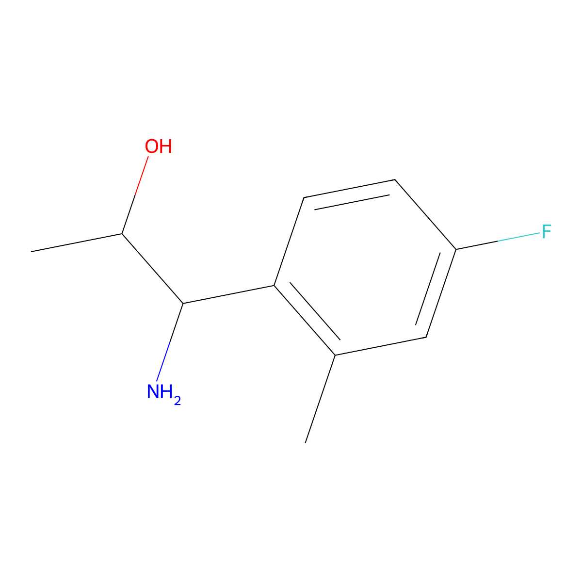 1-Amino-1-(4-fluoro-2-methylphenyl)propan-2-OL molecular structure, CAS 1270535-16-4