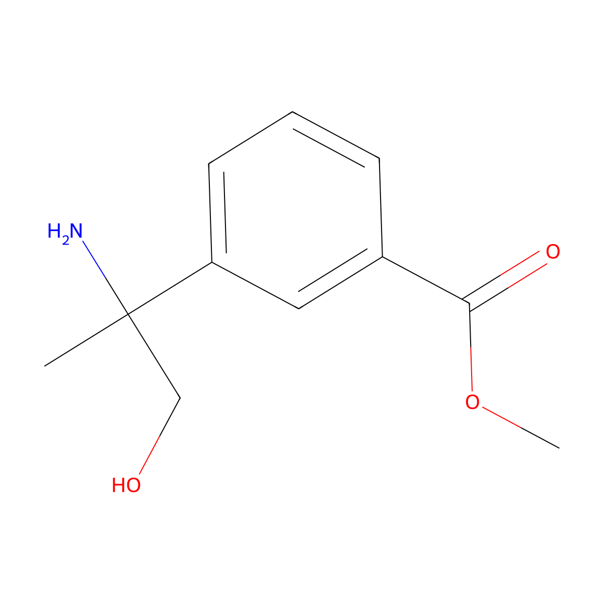 Methyl 3-(2-amino-1-hydroxypropan-2-yl)benzoate molecular structure, CAS 1270535-62-0