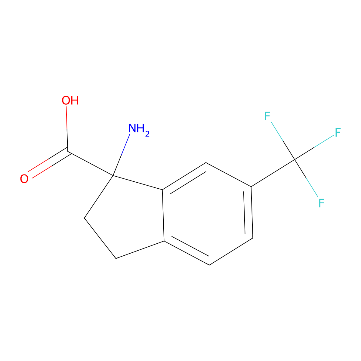 1-Amino-6-(trifluoromethyl)-2,3-dihydro-1H-indene-1-carboxylic acid molecular structure, CAS 1270535-90-4